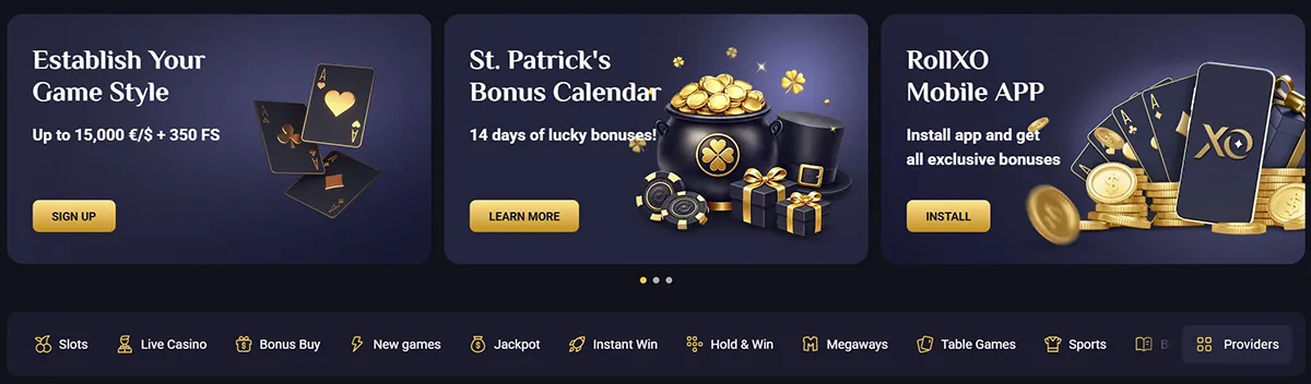 RollXO Casino main banner